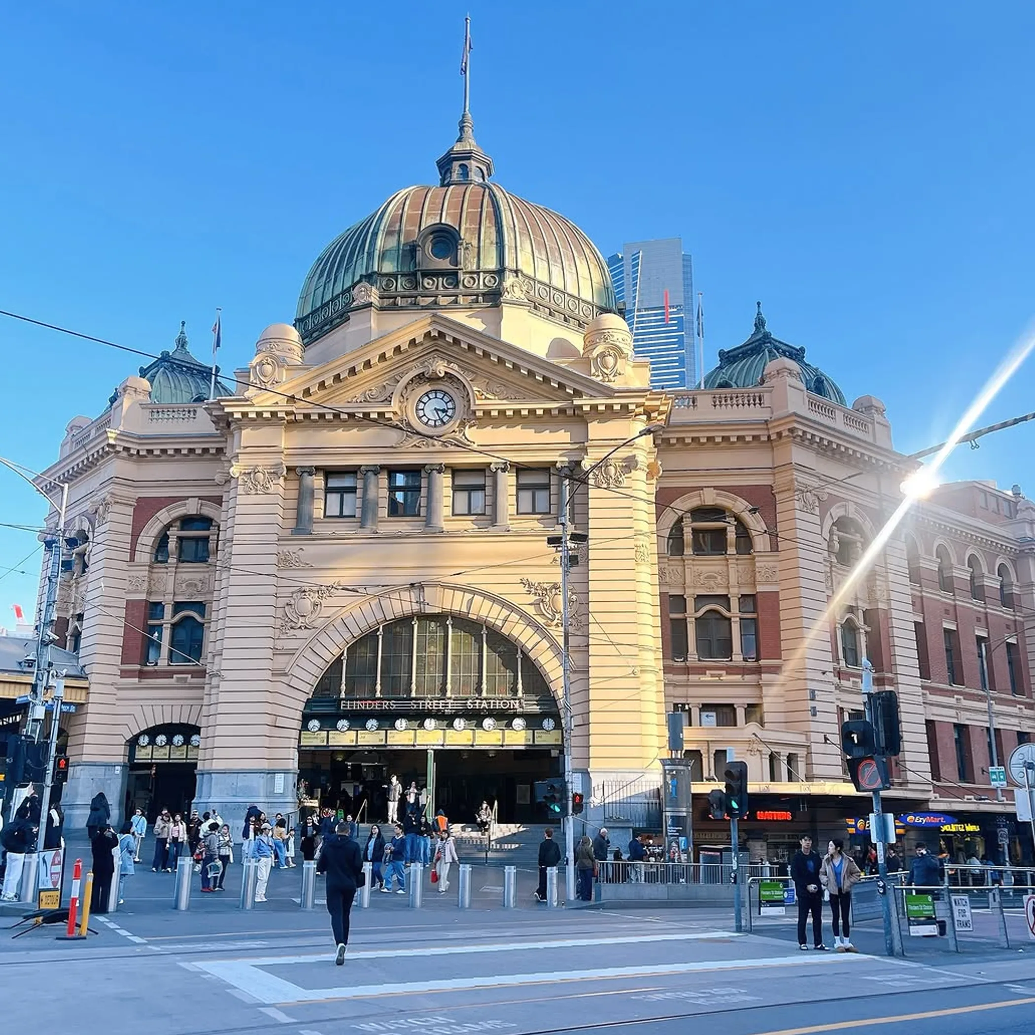 southern cross train station at night